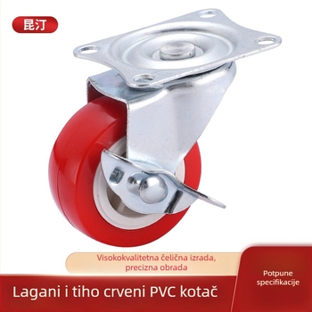 Lagani tiši PVC kotač za namještaj, s dvostrukim ležajem, konstrukcija od željeza i PVC