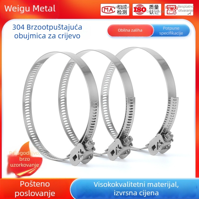 Spona od 304 nehrđajućeg čelika sa brzim otpuštanjem za rasvjetne i električne stupove