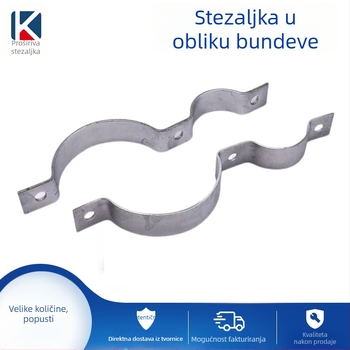 Držač cijevi za zaštitnu ogradu, oblik bučice, debeli, dvostruko polukružni galvanizirani nosač, od pločastog željeza Q235