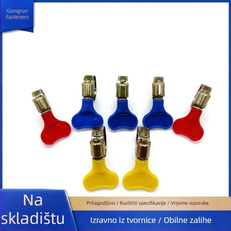 Spona za crijevo plinovoda s plastičnom ručkom, galvanizirana, ručno stezanje