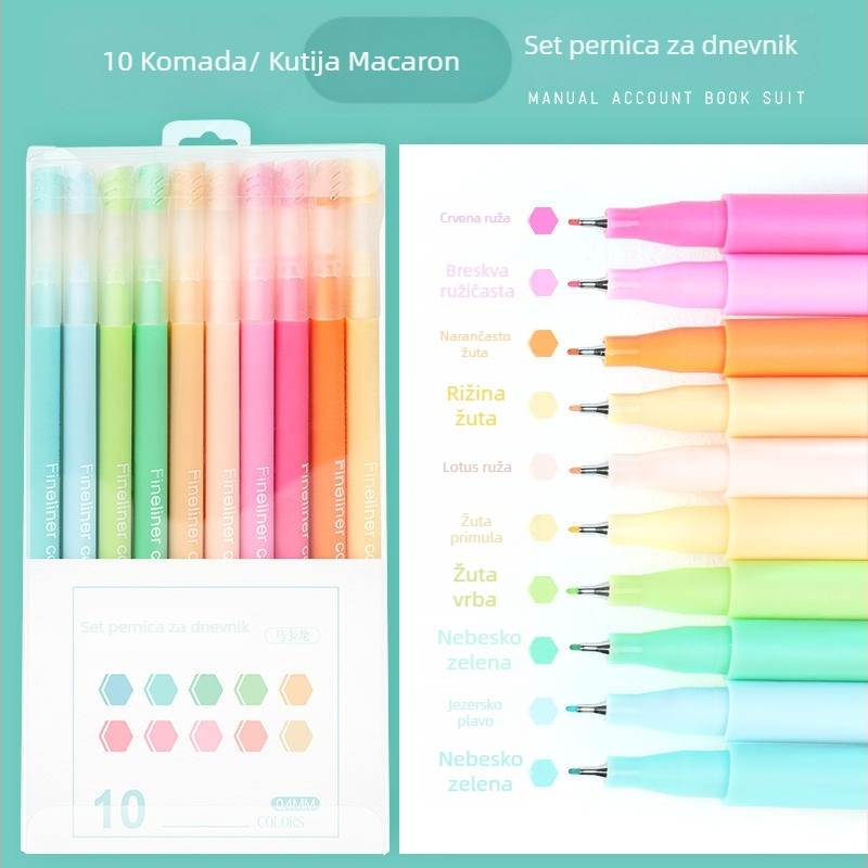 Famous Horse LC-1002 set gelnih olovaka, plastično kućište, PVC prozirna kutija, 240 komada u pakiranju, uključuje highlighter s brzo sušećim tintom