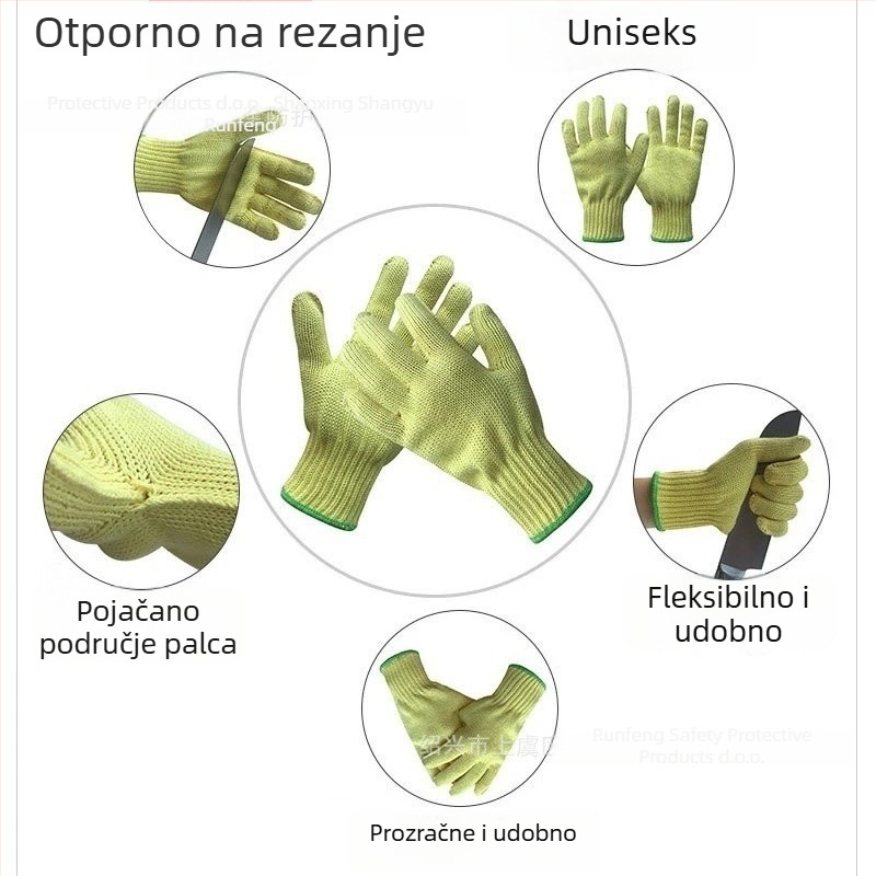 Runfeng rukavice od aramida Kevlar 1414 (otporne na rezanje, otporne na visoke temperature, otporne na habanje, protupožarne)