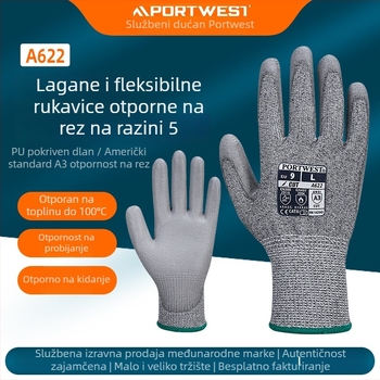 Portwest HPPE rukavice protiv rezanja s PU premazom na dlanu, izolirane, EN 388 razina 5