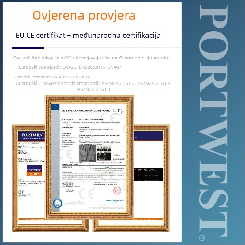 Portwest HPPE rukavice protiv rezanja s PU premazom na dlanu, izolirane, EN 388 razina 5