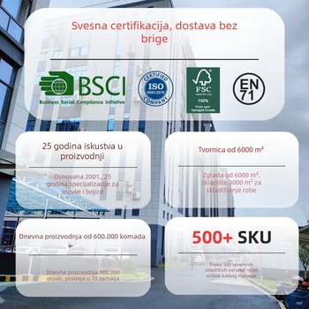 Set olovaka s kapivarom — transformabilni drveni olovci, crtani dizajn, HB grafit