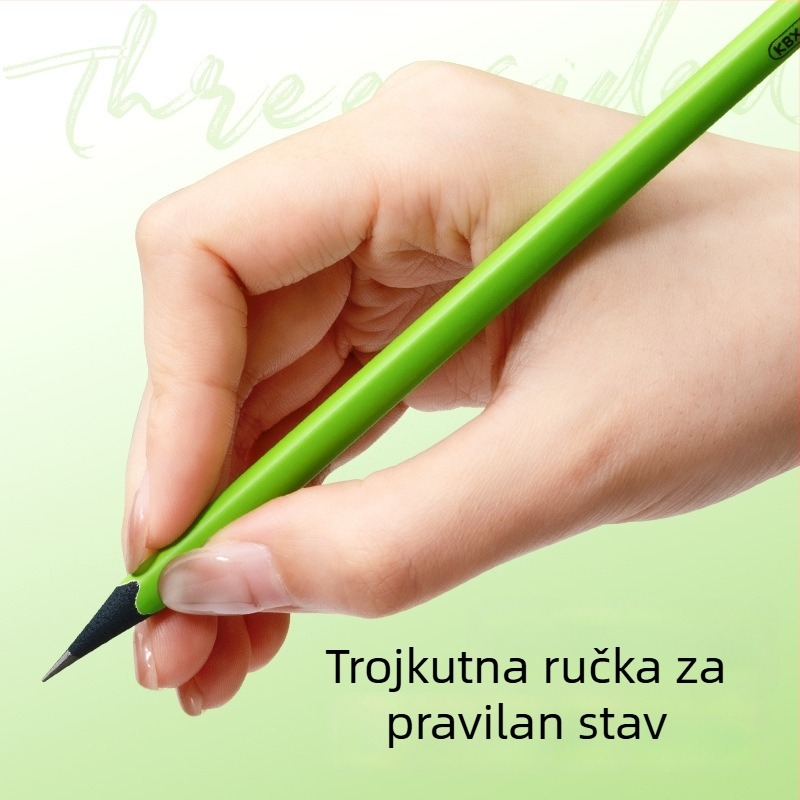 Trokutasti drveni olovak za osnovnu školu – za vježbanje pisanja i rješavanje zadataka, s izdržljivim grafitom, pogodna za skice i crtanje