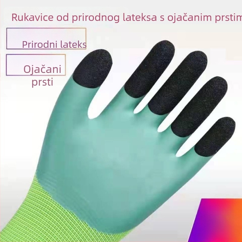 Lateks rukavice za posao s premazom, prozračne, ojačane, otporne na rezanje (Težina: 50; Za održavanje hardvera i strojeva)