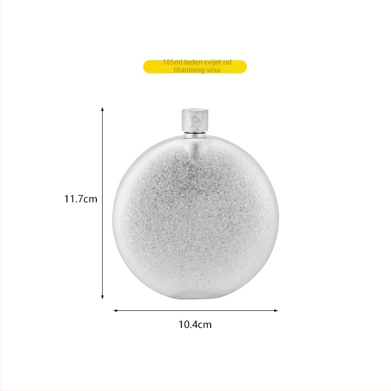 Snow Rock flakon za vino od čistog titana — okruglog oblika, kompaktan i prijenosan za vanjsku upotrebu, hermetički zatvoren