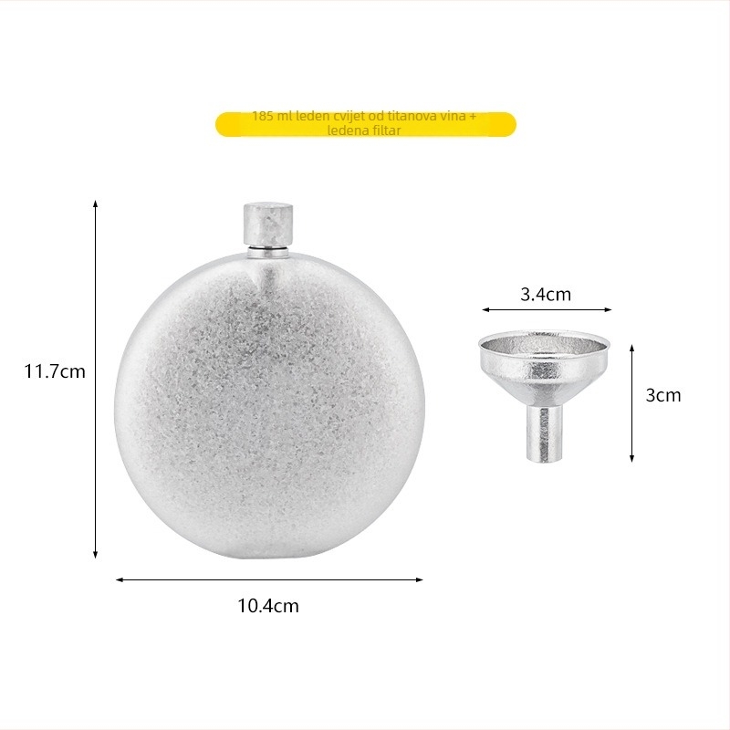 Snow Rock flakon za vino od čistog titana — okruglog oblika, kompaktan i prijenosan za vanjsku upotrebu, hermetički zatvoren