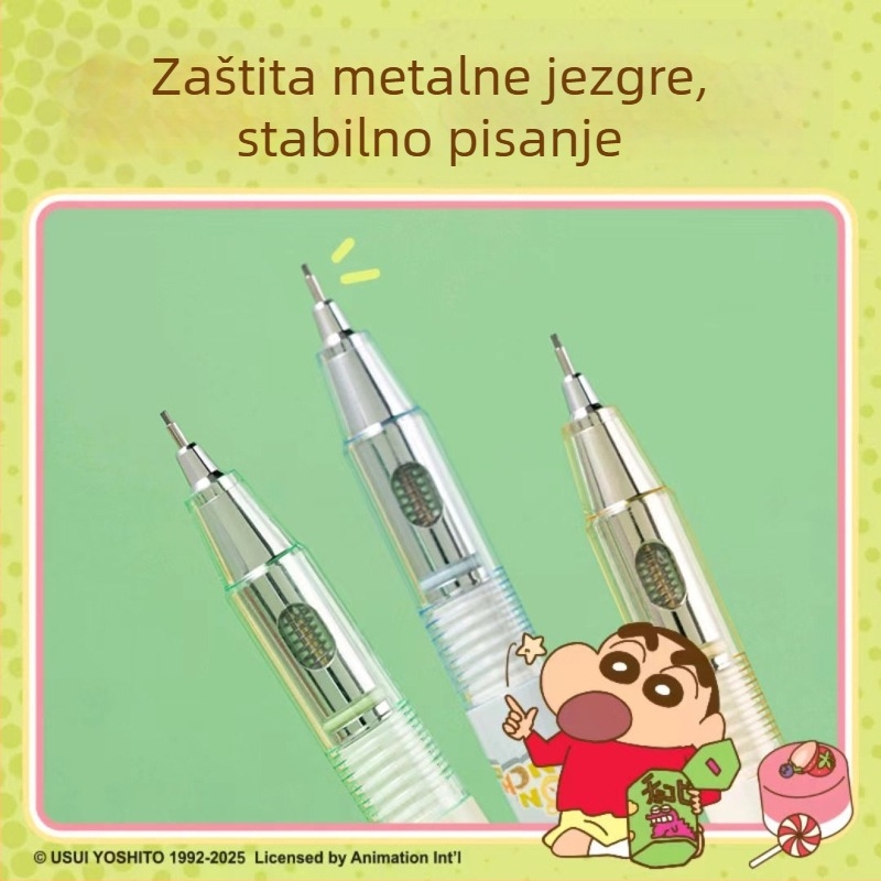 Mehanička olovka s plastičnim kućištem i izvučnim mehanizmom za glatko pisanje