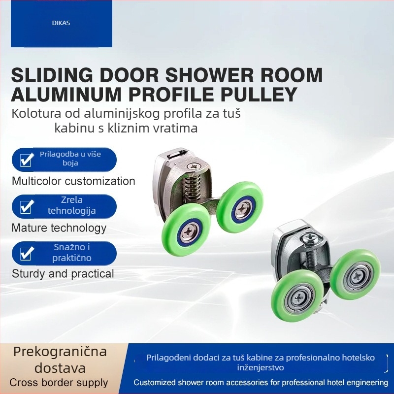 Set valjaka za klizna vrata tuš kabine, za zakrivljene staklene pregrade, 8 komada (4 gornja, 4 donja)