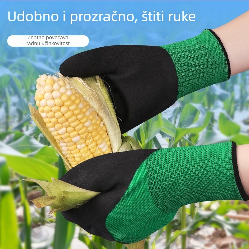 Rukavice za zaštitu na radu otporne na rezanje s premazom HPPE + nitril frosted, vodootporne, debeli gumeni premaz, 12 pari u pakiranju