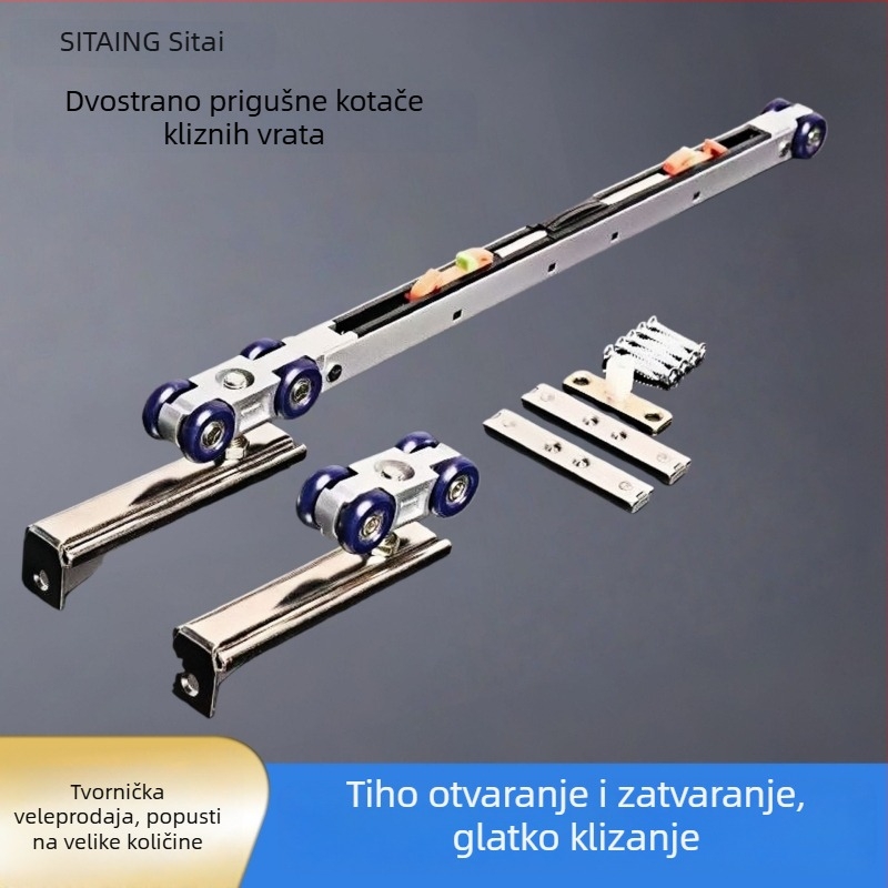 Kotač za viseća vrata za klizna vrata – cinkova legura, nosivost 80 kg, OEM logo, moderan jednostavan stil, pogodno za kuhinju, balkon i drveni ormarić