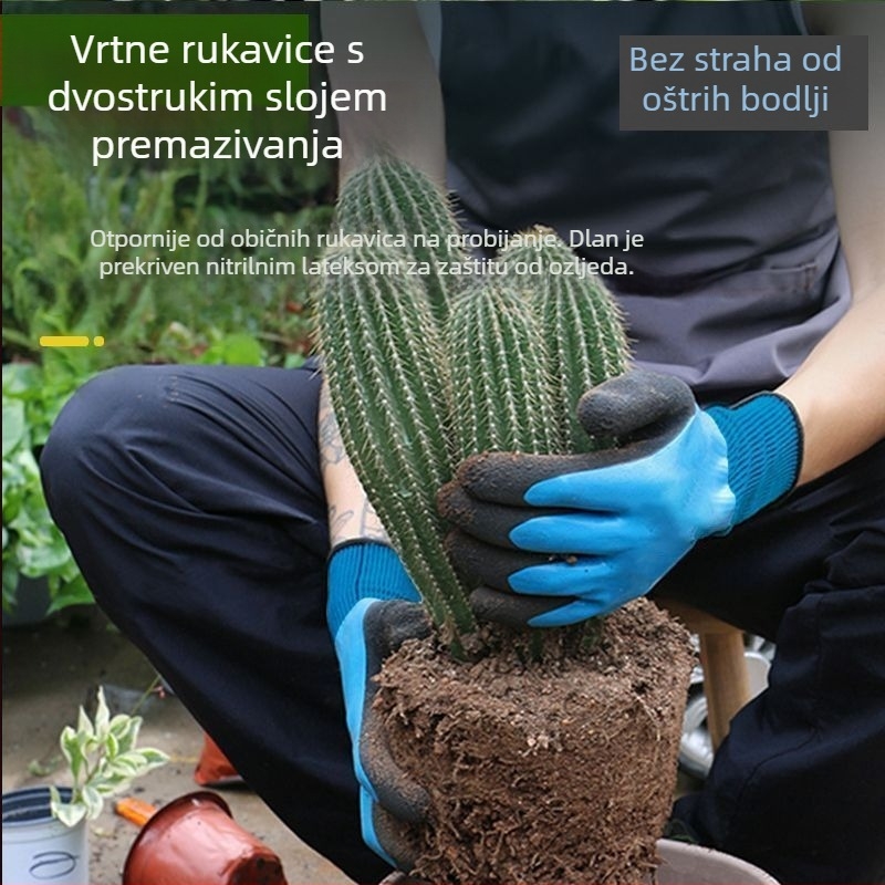 Vrtne rukavice od kravlje kože, otporne na rezanje i probijanje, vodootporne, za sadnju ruža, njegu cvijeća i plijevljenje.