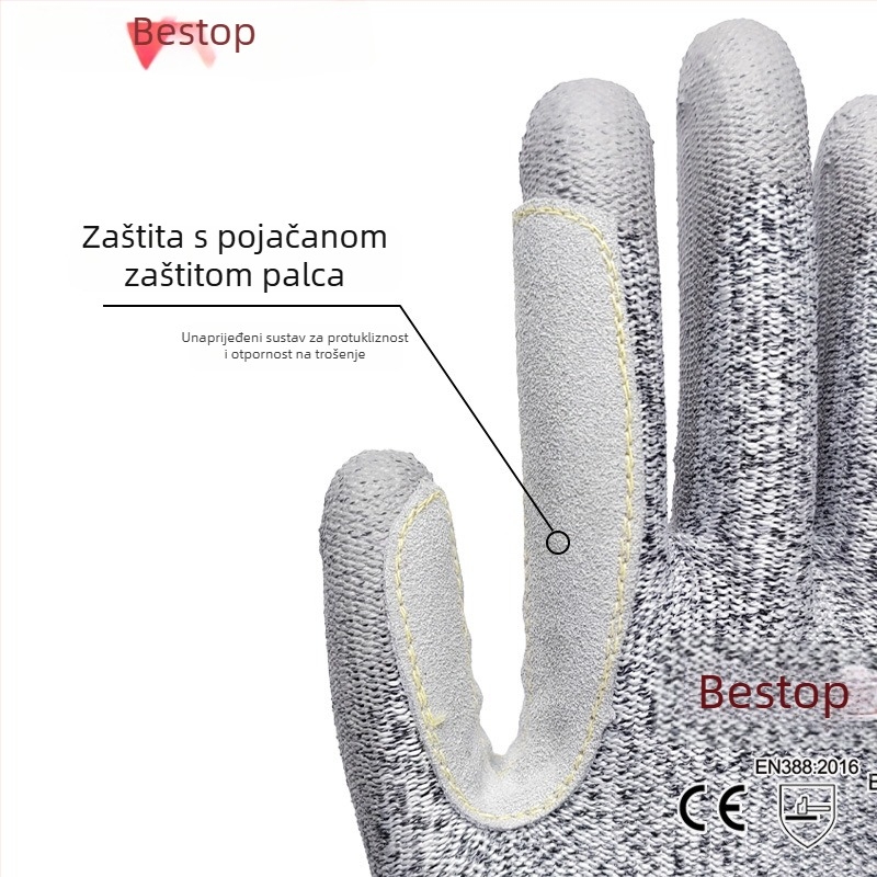 Rukavice otporne na rez s HPPE materijalom, brend Double Protection, za uporabu u tvornici