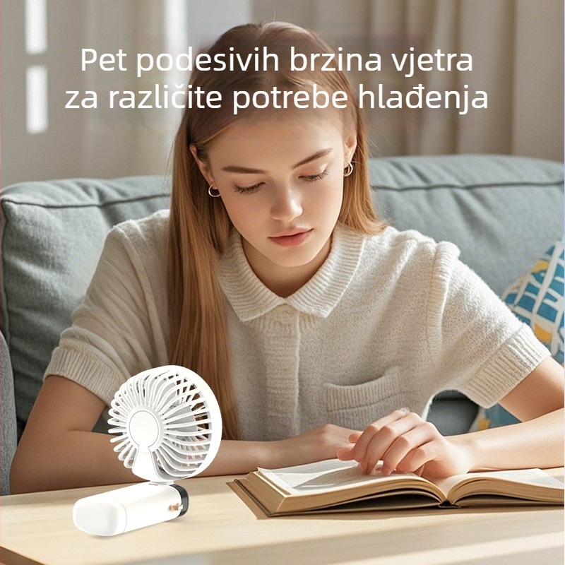 Ručni ventilator, PP materijal, tih, za studente, putovanja, ured, dom, poslovna putovanja