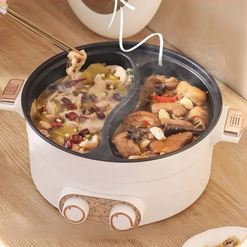 Sve-u-jednom električni lonac za prženje, kuhanje i parenje – snaga ispod 800 W, kućište od visokokarborosilikatnog stakla, unutarnji lonac od porcelanskog kristala, pogodan za 3–4 osobe