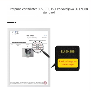 HPPE 5. razred rukavice otporne na rez s nitrilnim mat premazom za mehaničku obradu, obradu metala, popravke automobila i uzgoj životinja