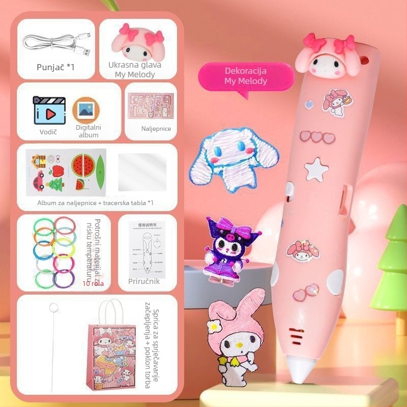 Dječja 3D pisaća olovka s niskom temperaturom i vrhom s četkom