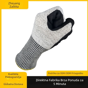 Rukavice otporne na rezanje razine 5, matni nitrilni premaz, visoko učinkovit poliester, mat završni sloj, za mehaničku obradu, staklo i rudarski sektor