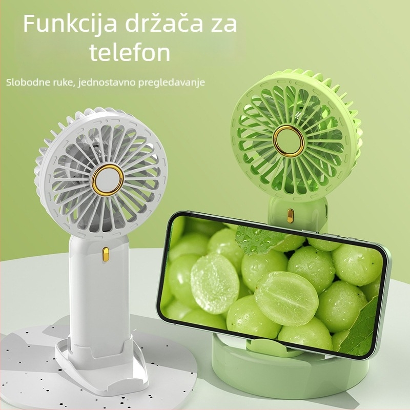 USB ručni ventilator, mini prijenosni za stolno korištenje i na otvorenom, s ugrađenom baterijom, prilagodljiv poklon