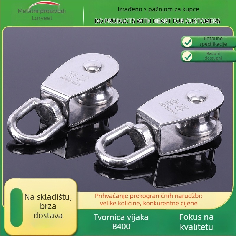 Kotač od nehrđajućeg čelika 304 — jednostruki i dvostruki kolotur za dizanje s žičanim uže