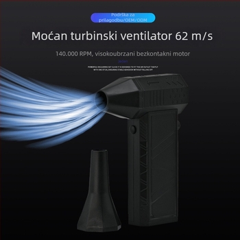 Ručni ventilator s brushless motorom, ugrađena baterija 6000mAh, 6 brzina protoka zraka, 6 lopatica, buka 36–45 dB