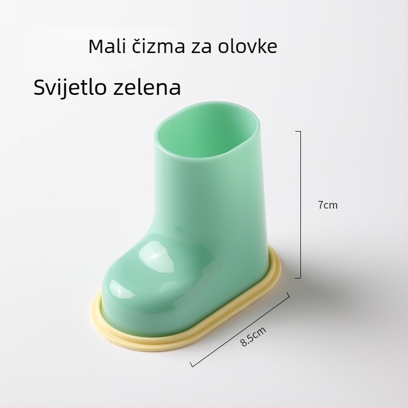 ABS materijal, okrugli oblik, model Small Boot, stolni kozmetički organizator za četke za šminku i držač olovaka, s logom