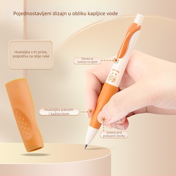 Mehanička olovka za učenike s karikaturalnim dizajnom za korekciju držanja tijela, automatsko pomicanje grafita, izdržljiva, u kutiji