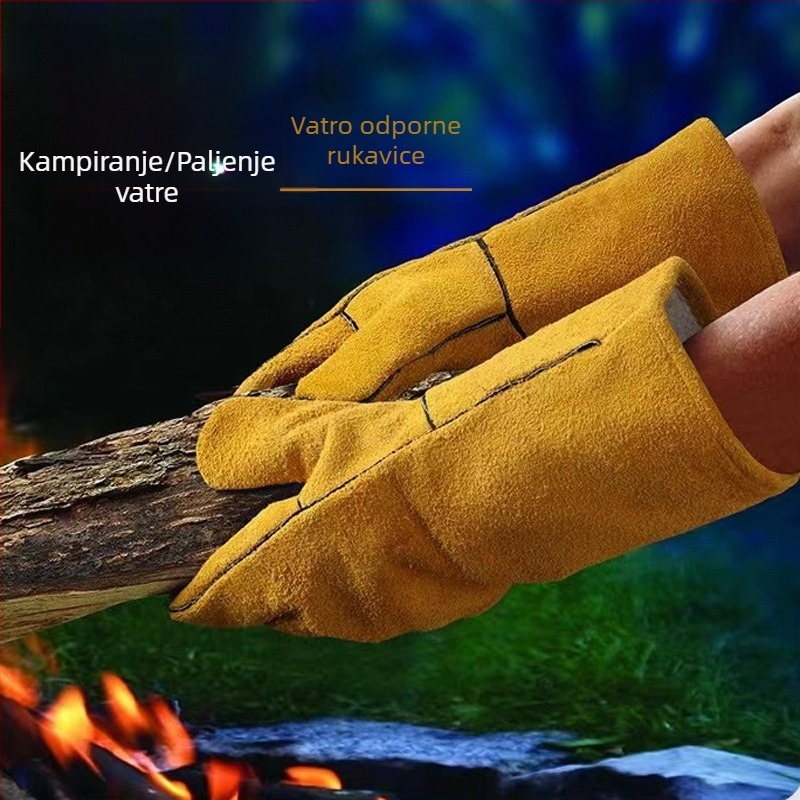 Kožne rukavice za zavarivanje od teleće kože — toplinski i vatrootporne, otporne na habanje i rezanje, otporne na probijanje i neklizajuće, produžene duljine