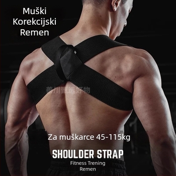 Debljeni pojas za korekciju držanja s otvorenim ramenima, poliester, podrška leđa, nevidljiv dizajn
