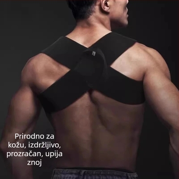 Debljeni pojas za korekciju držanja s otvorenim ramenima, poliester, podrška leđa, nevidljiv dizajn