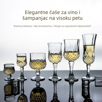 Staklena čaša za crveno vino, lagani luksuzni retro dizajn, mogućnost tiskanja logotipa, pakiranje na pladnju, vrhunska kvaliteta