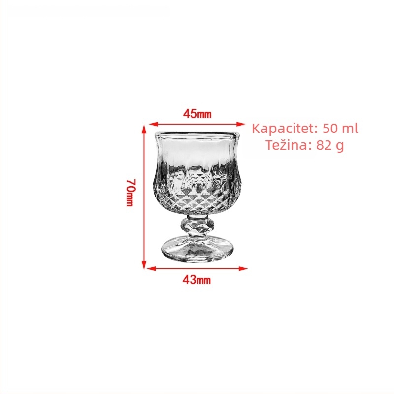 Staklena čaša za crveno vino, lagani luksuzni retro dizajn, mogućnost tiskanja logotipa, pakiranje na pladnju, vrhunska kvaliteta