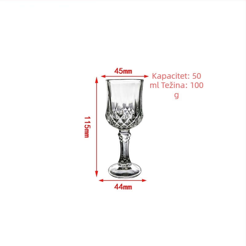 Staklena čaša za crveno vino, lagani luksuzni retro dizajn, mogućnost tiskanja logotipa, pakiranje na pladnju, vrhunska kvaliteta