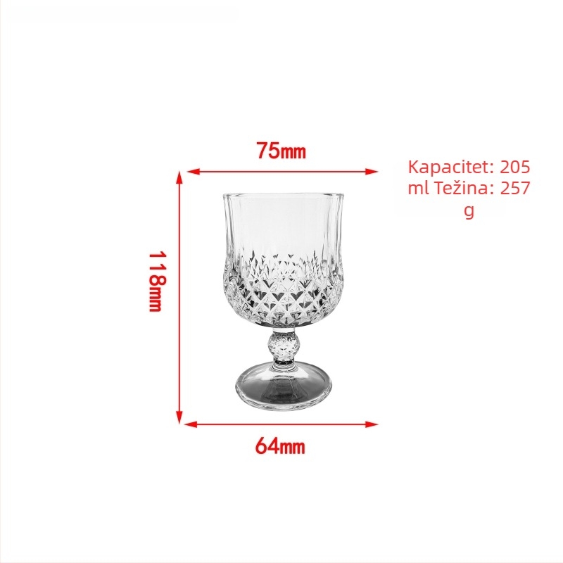 Staklena čaša za crveno vino, lagani luksuzni retro dizajn, mogućnost tiskanja logotipa, pakiranje na pladnju, vrhunska kvaliteta