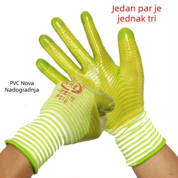 PVC prekrivene rukavice otporne na rezanje za hardware, elektromehaničko održavanje i logistiku – 12 pari u pakiranju