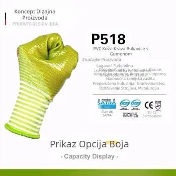 PVC prekrivene rukavice otporne na rezanje za hardware, elektromehaničko održavanje i logistiku – 12 pari u pakiranju