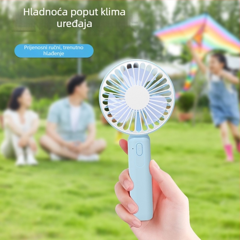 USB punjivi stolni i ručni ventilator, tih rad, snažan protok zraka, držač za telefon, idealan dar studentima