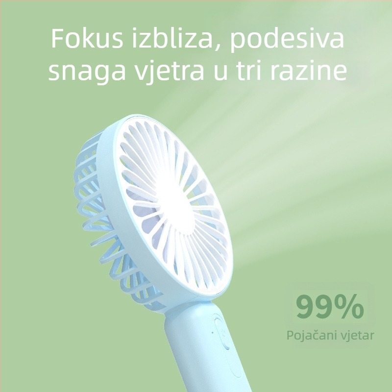 USB punjivi stolni i ručni ventilator, tih rad, snažan protok zraka, držač za telefon, idealan dar studentima