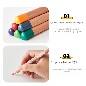 Olje-bazirane bojice, trokutaste, debelog tijela, za djecu i učenike, profesionalna kvaliteta