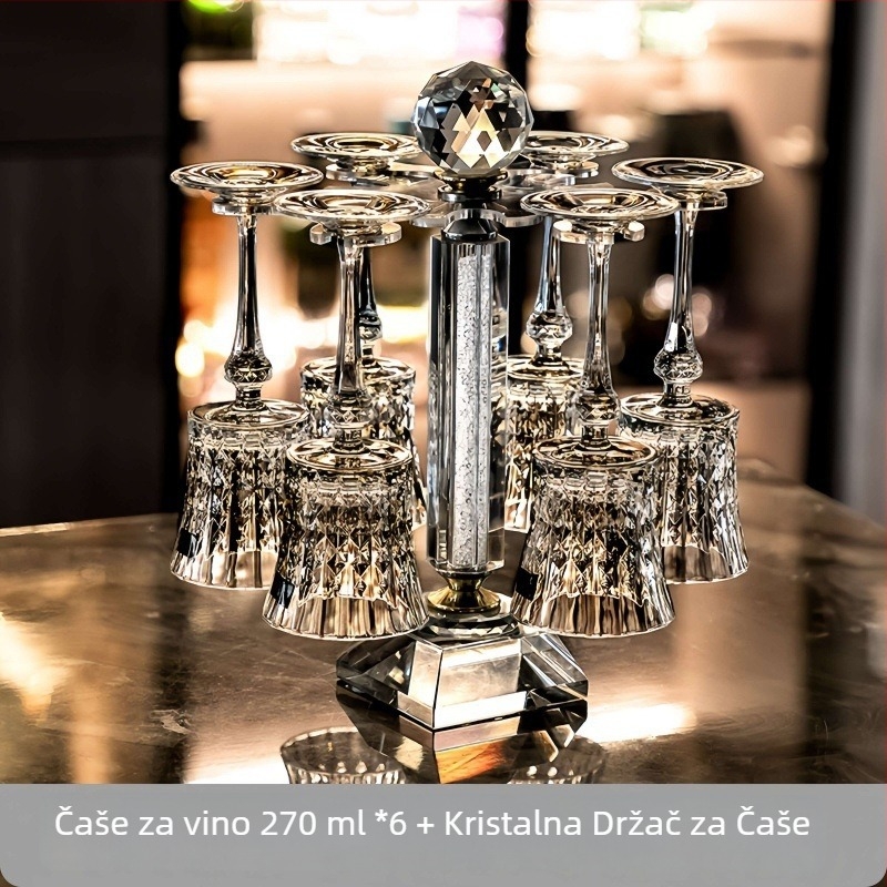 Dekanter i komplet kristalnih čaša za vino, bezolovno kristalno staklo, novi kineski stil barware, kvalitetan proizvod