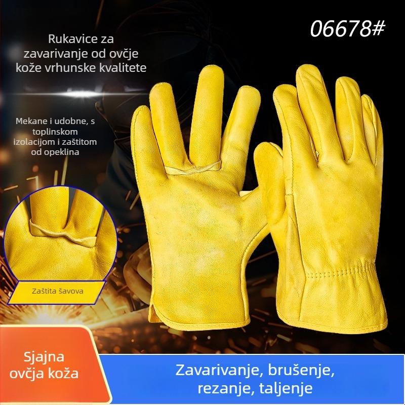 Rukavice za zavarivanje od ovčje kože s termičkom izolacijom i zaštitom od opeklina, za zavarivanje, brušenje i rezanje