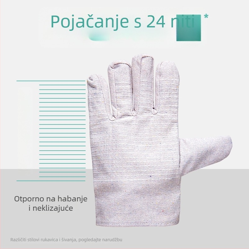 Platnene rukavice za zavarivanje – protuklizne, otporne na habanje, dvostrukog sloja, za električno zavarivanje