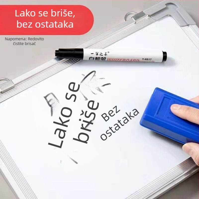Tekući marker za bijelu ploču velikog kapaciteta, briše se bez tragova, vrh 1,8 mm, crne boje, za učitelje