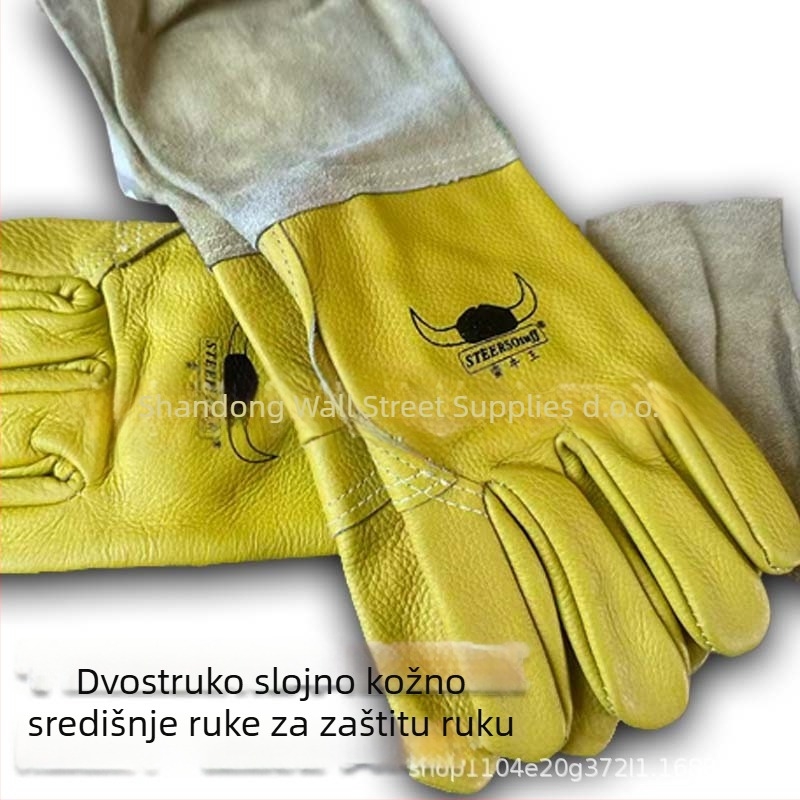 Zaštitne rukavice za zavarivanje od teleće kože – otporne na habanje i na plamen, pogodne za električno zavarivanje i zavarivanje argonskim lukom