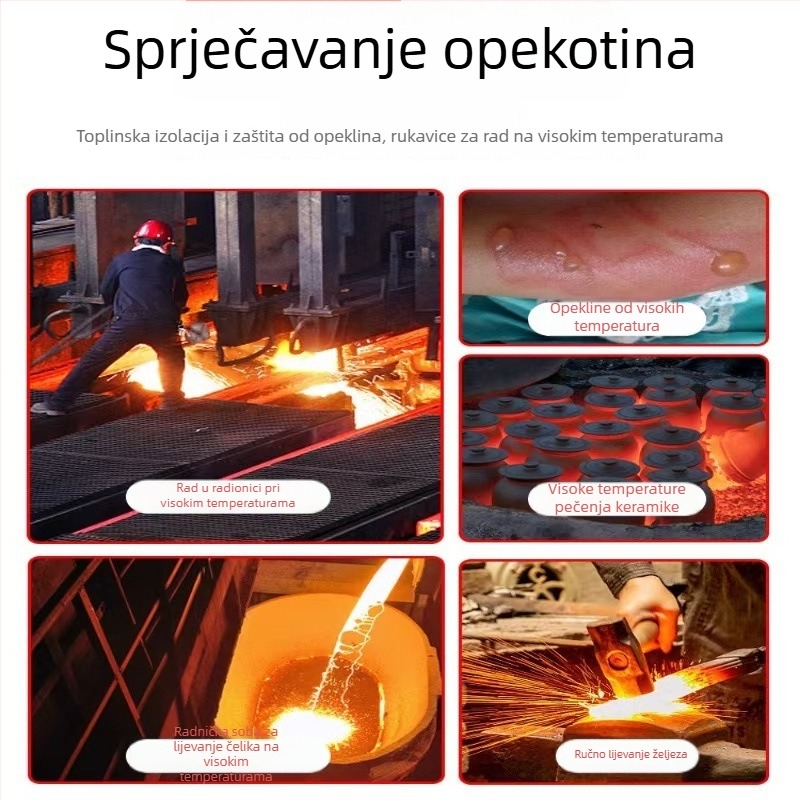 Rukavice od aluminijske folije za zavarivanje - Otporne na visoke temperature, izolacija za pet prstiju, izdržljive