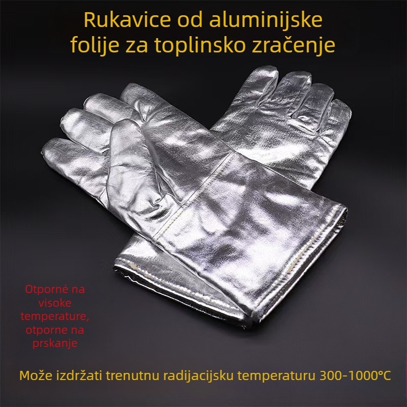 Rukavice od aluminijske folije za zavarivanje - Otporne na visoke temperature, izolacija za pet prstiju, izdržljive