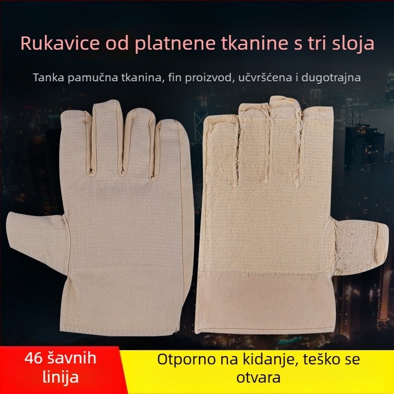 Rukavice za zavarivanje - platno, trostruko pojačane, Zheng san fan