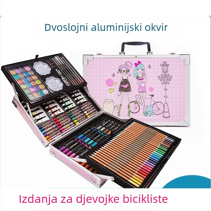 Set akvarelnih markera za djecu, 145-dijelna aluminijska kutija, TOUCH CHENJI